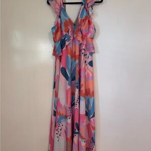 NWT Floral Ruffle Maxi Dress
